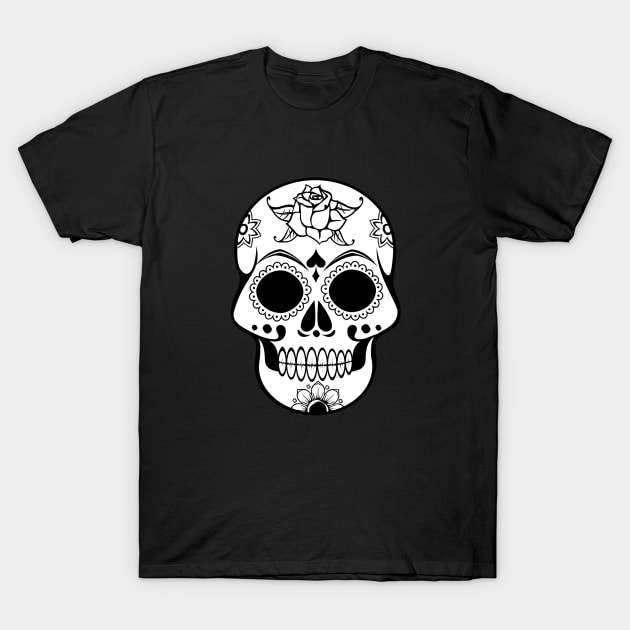 Floral Skull T-Shirt by linesdesigns